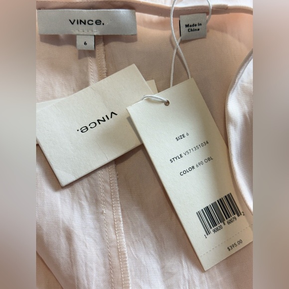 Vince NWT Women’s Twist Drape Long Sleeve Dress in Oat Blush, size 6 - Picture 12 of 14